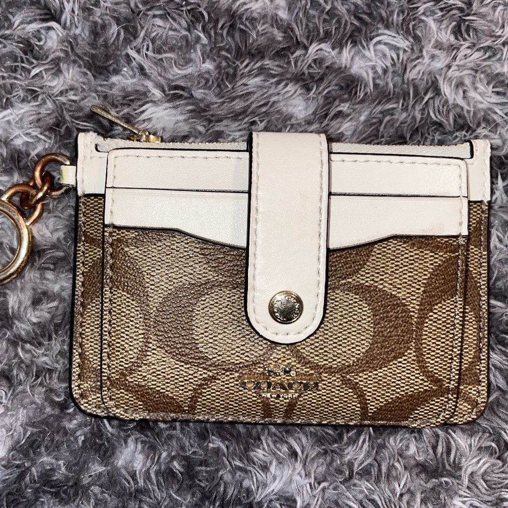 Coach Mini Skinny Id Case In Signature Canvas